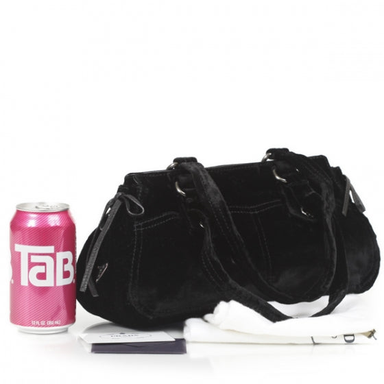 Prada Velvet Shoulder Bag Black 2 of 11