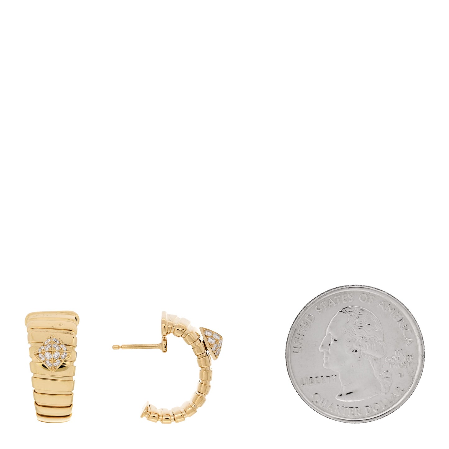 18K Yellow Gold Diamond Tubogas Earrings