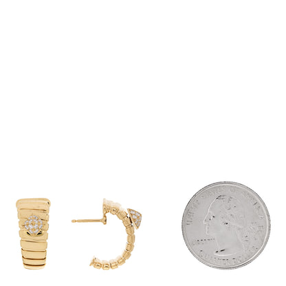 Bulgari 18K Yellow Gold Diamond Tubogas Earrings 2 of 5