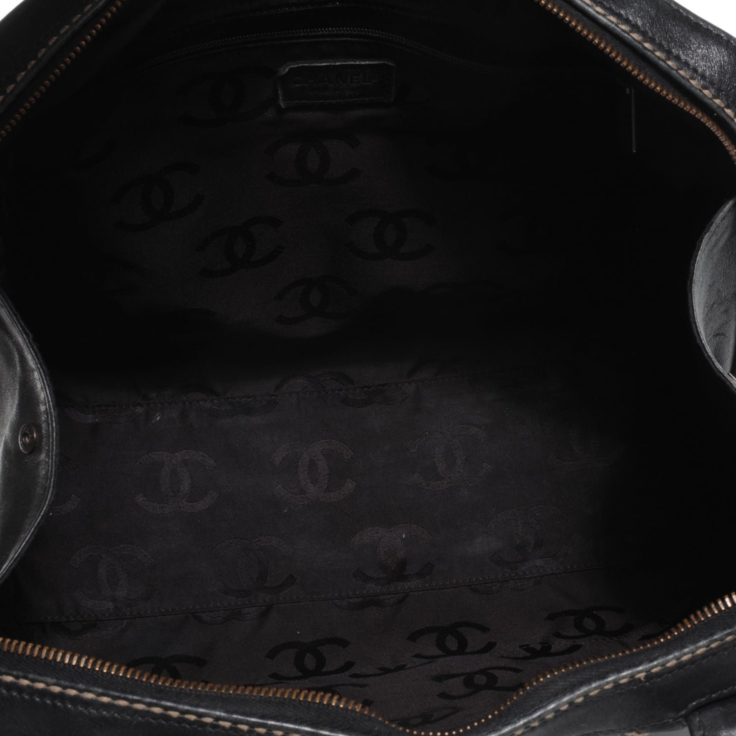 Chanel Leather Contrast Stitch Surpique Handbag Black 5 of 7