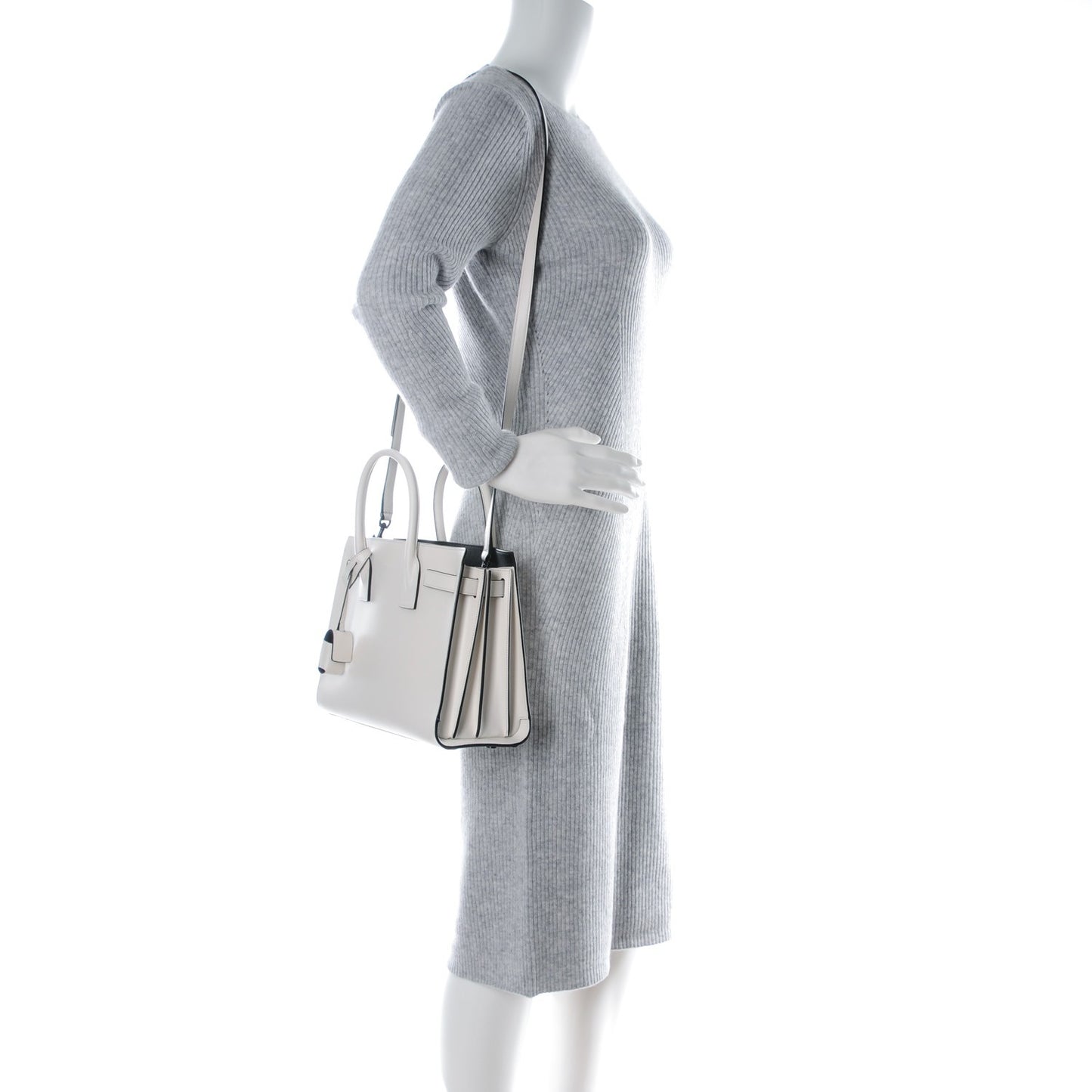 Smooth Calfskin Baby Sac De Jour White