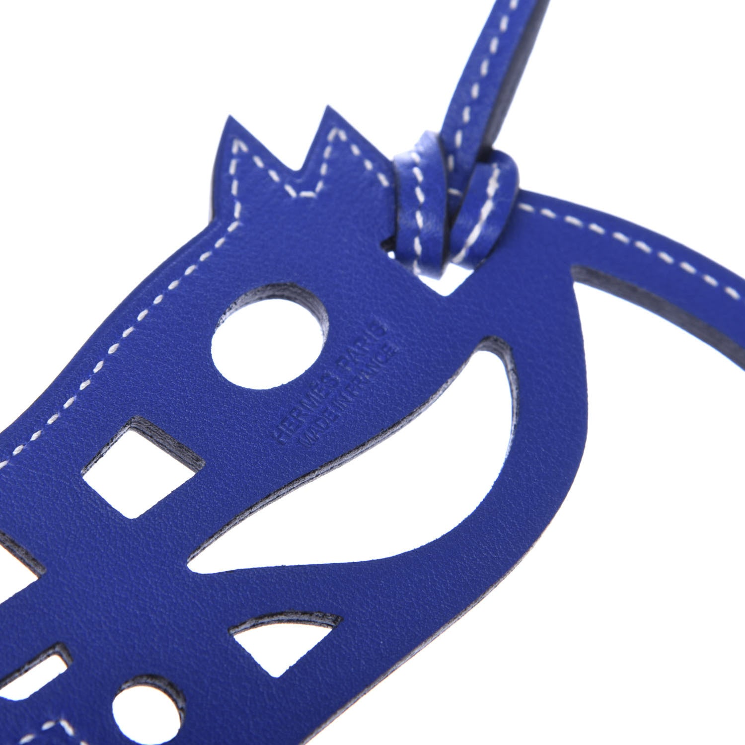 Hermes Swift Paddock Cheval Horse Bag Charm Bleu Electrique 3 of 4