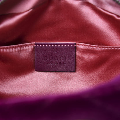 Gucci Velvet Matelasse Small GG Marmont Chain Shoulder Bag Fuchsia Violet Cyclamen 8 of 11