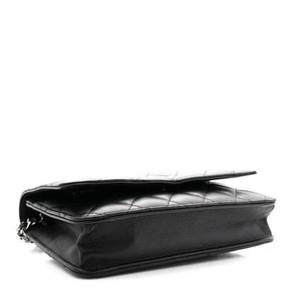 Chanel Lambskin Quilted Wallet On Chain WOC Black 4 of 10