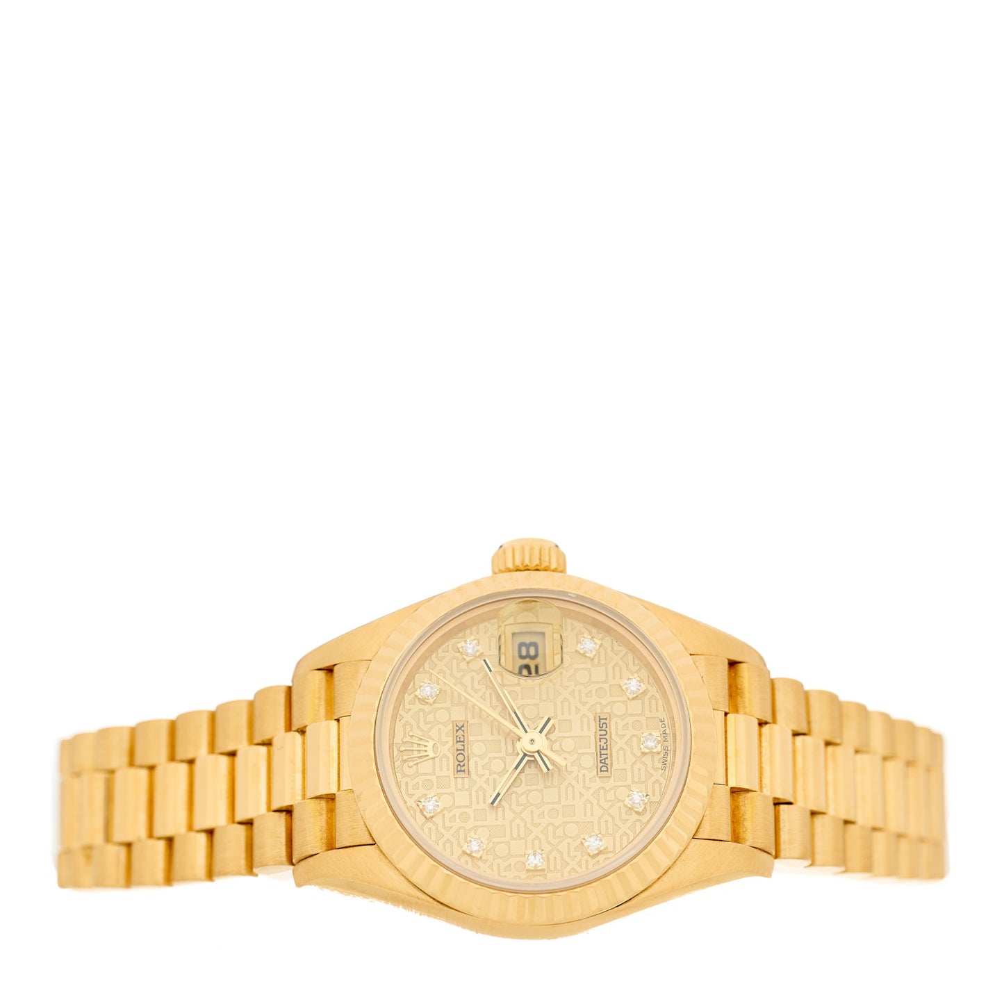 18K Yellow Gold Diamond 26mm Datejust President Watch Champagne Jubilee 69178