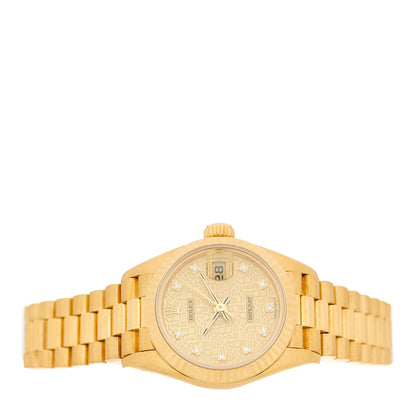 Rolex 18K Yellow Gold Diamond 26mm Datejust President Watch Champagne Jubilee 69178 2 of 4