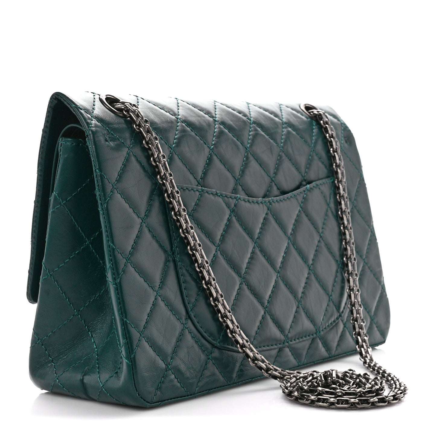 Aged Calfskin Quilted 2.55 Reissue 226 Flap Green