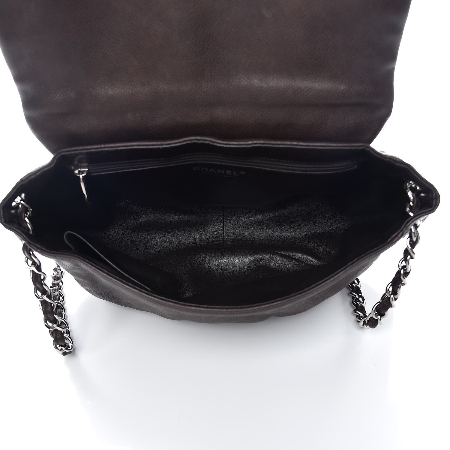Chanel Caviar Half Moon Large Flap Dark Brown 8 of 15