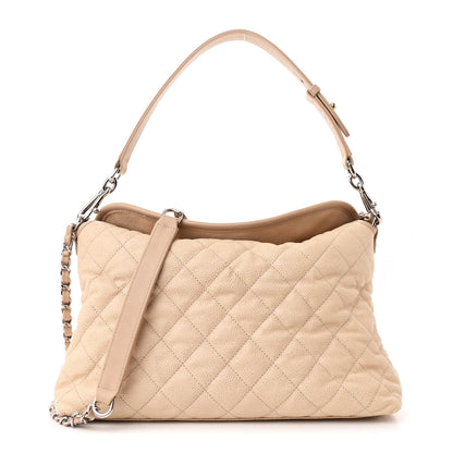Chanel Caviar Quilted French Riviera Hobo Beige 1 of 10