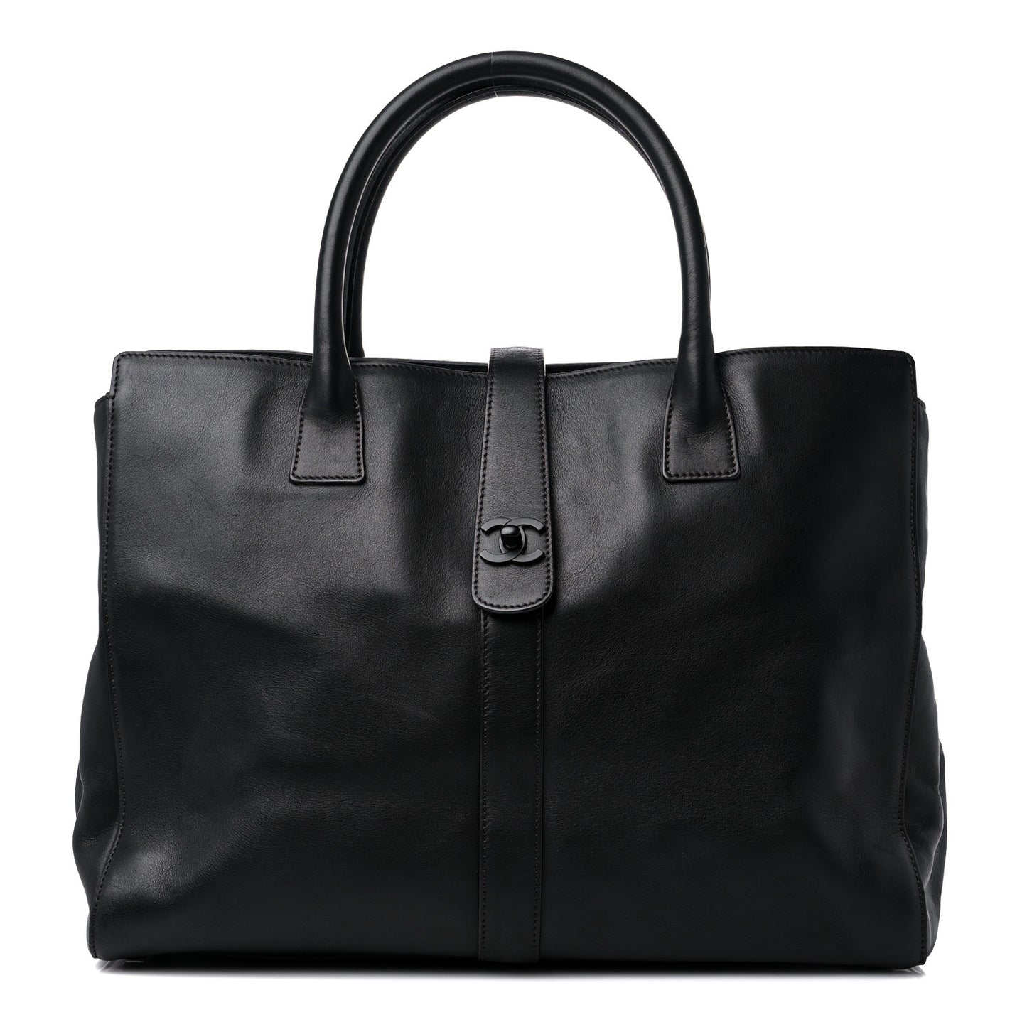 Calfskin Shopper Tote Black