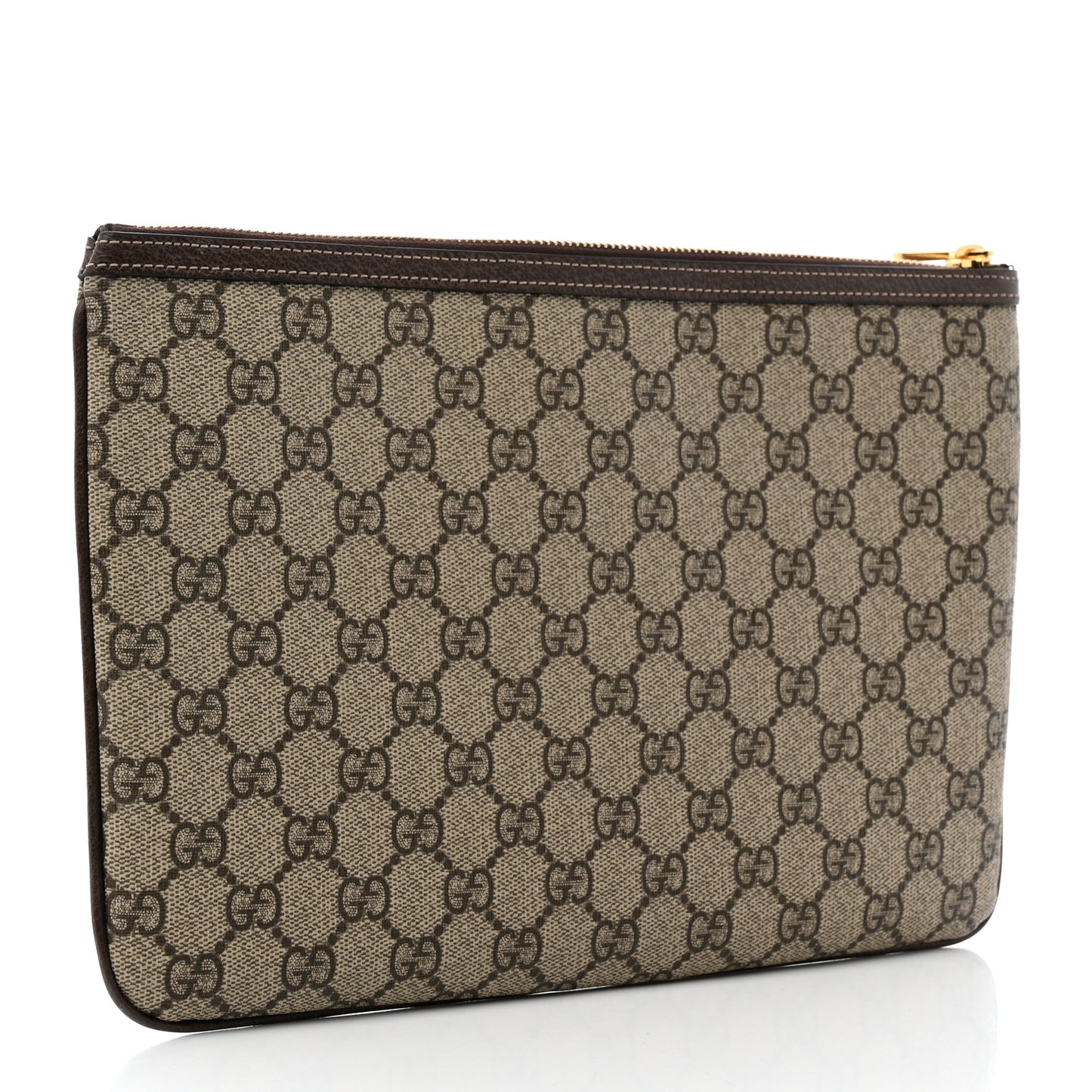 GG Supreme Monogram Large Ophidia Pouch Clutch Brown