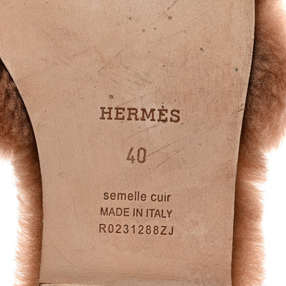 Hermes Woolskin Oran Sandals 40 Naturel 7 of 9