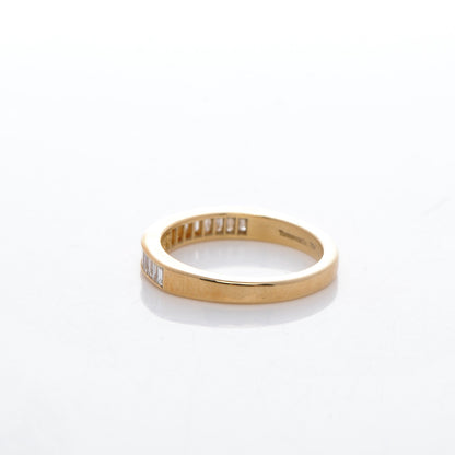 Tiffany 18K Yellow Gold Diamond 3mm Half Circle Channel Set Band Ring 7 3 of 6