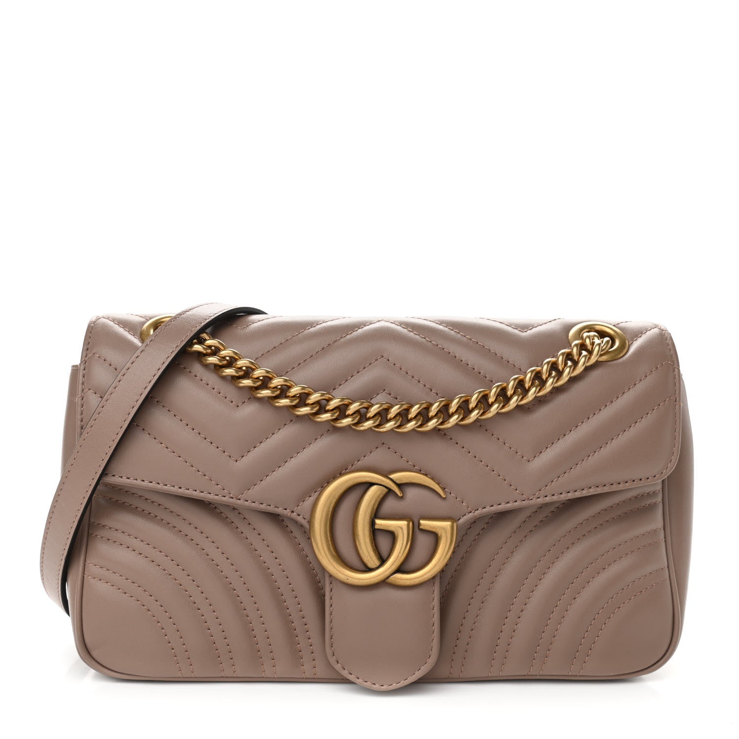 Gucci Calfskin Matelasse Small GG Marmont Shoulder Bag Porcelain Rose 1 of 10