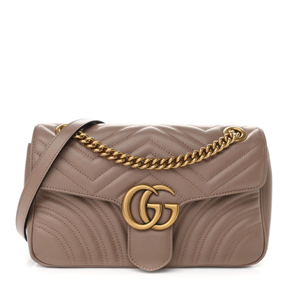 Gucci Calfskin Matelasse Small GG Marmont Shoulder Bag Porcelain Rose 1 of 10
