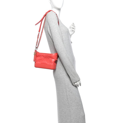 Chanel Aged Calfskin Quilted Small Gabrielle Hobo Red 2 of 14