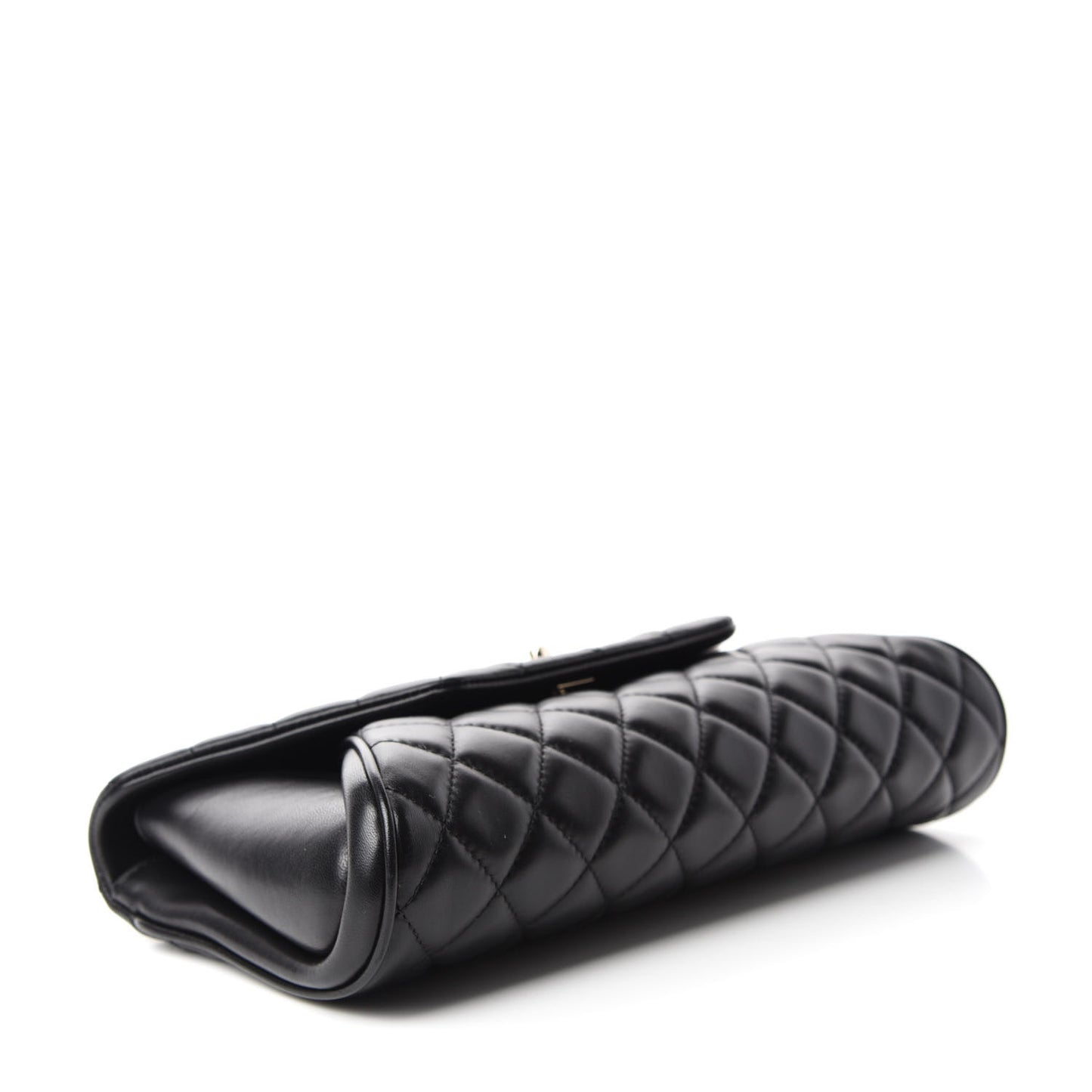 Lambskin Quilted Fold Up Again Clutch Black