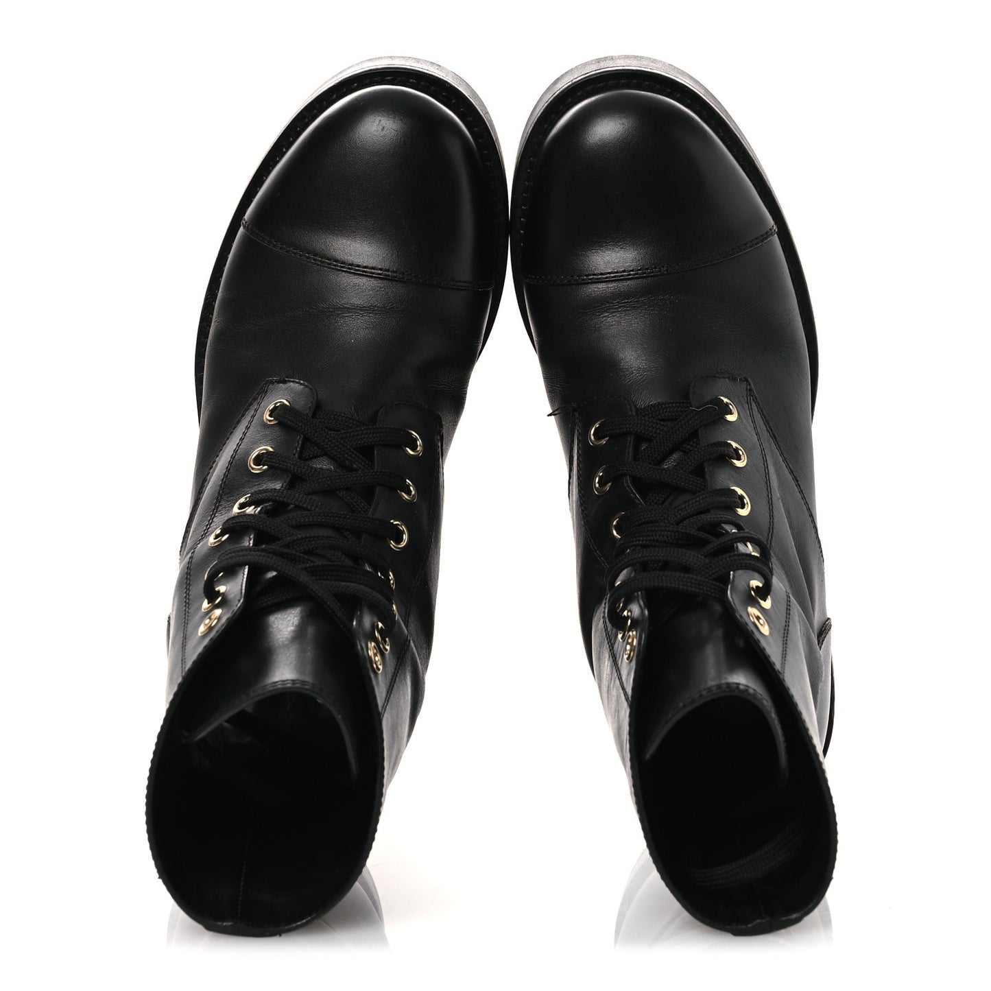 Calfskin Flat Ranger Boots 36.5 Black