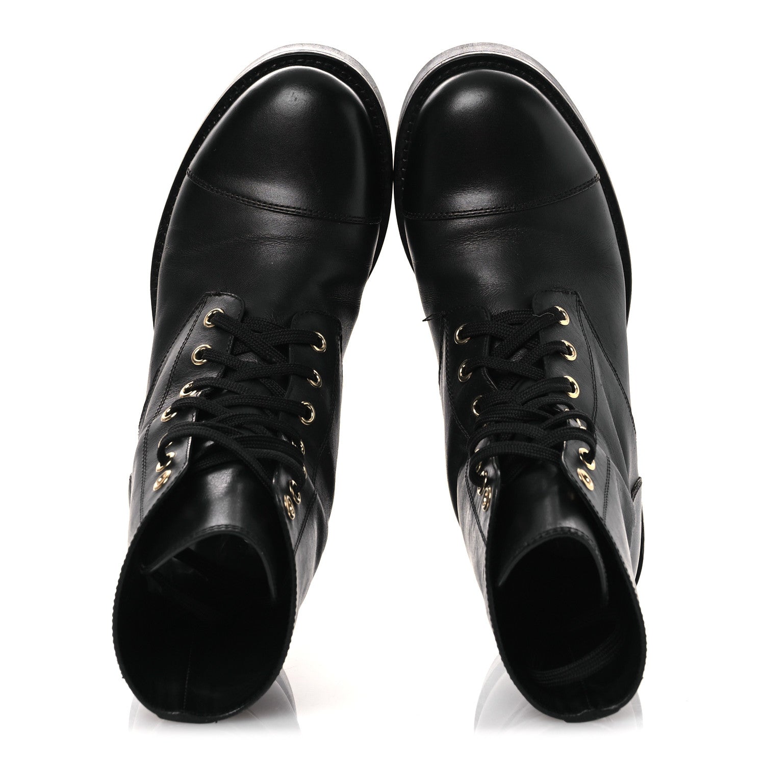 Louis Vuitton Calfskin Flat Ranger Boots 36.5 Black 2 of 11