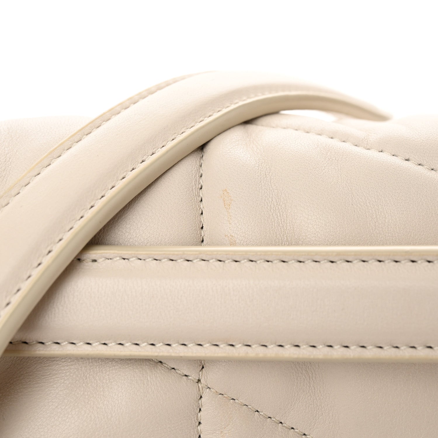 Saint Laurent Lambskin Quilted Medium Loulou Puffer Monogram Chain Satchel Crema Soft 11 of 12