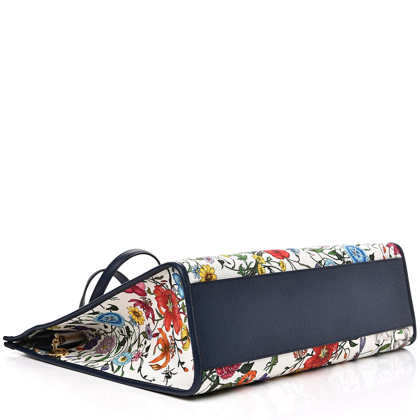 Canvas Large Flora Tote Navy Multicolor