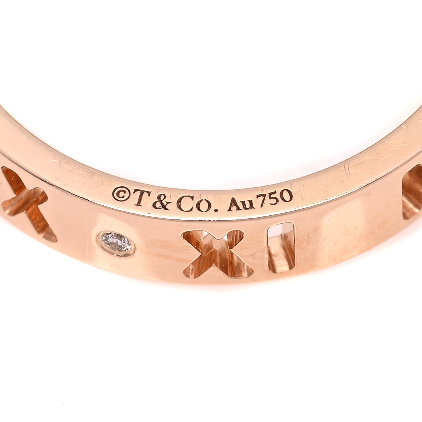 18K Rose Gold Diamond Atlas Pierced Ring 50 5.25