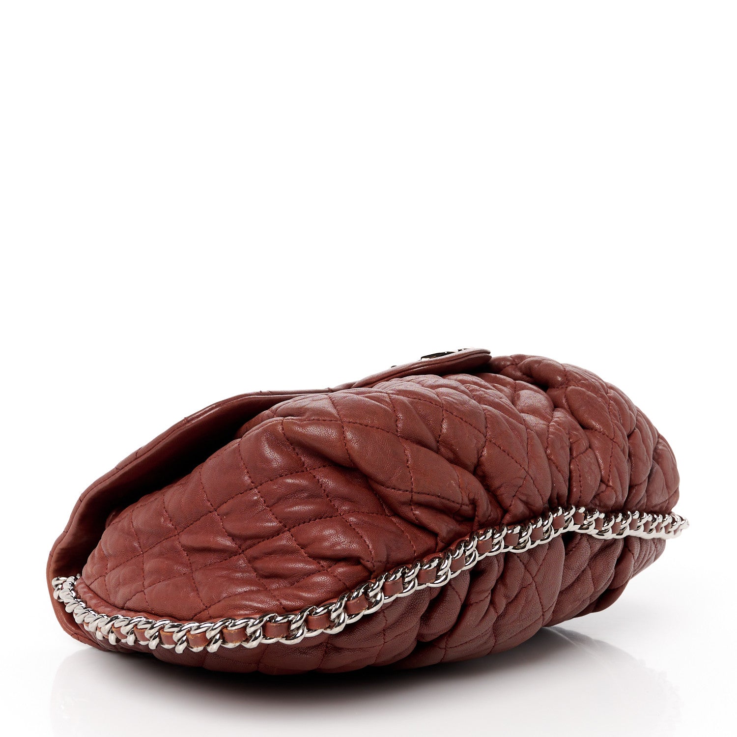 Chanel Washed Lambskin Quilted Large Chain Around Messenger Brown 4 of 10