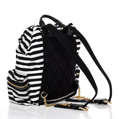 Burberry Nylon Striped Medium Rucksack Backpack Black White 3 of 8