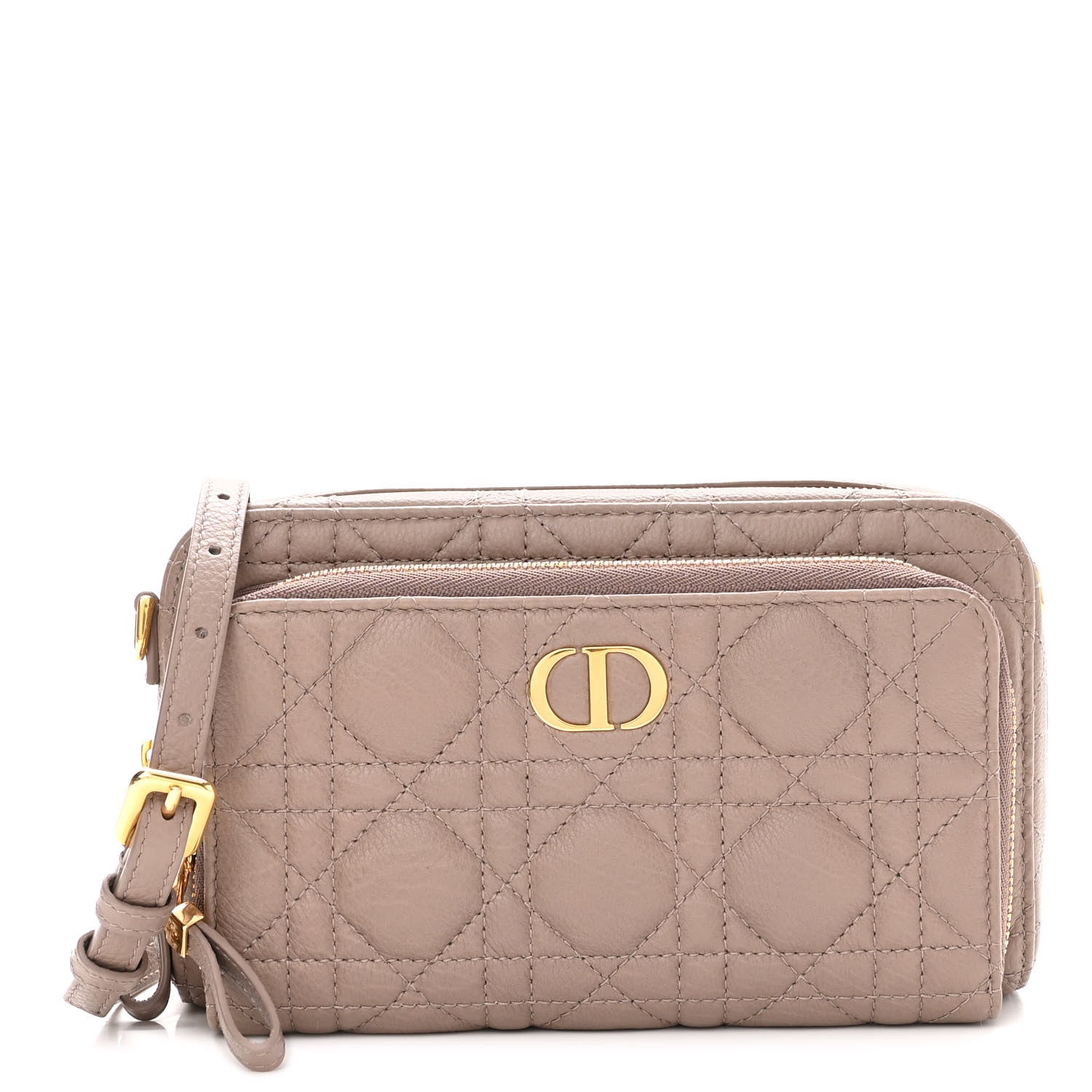Christian Dior Supple Calfskin Caro Double Pouch Warm Taupe 1 of 10