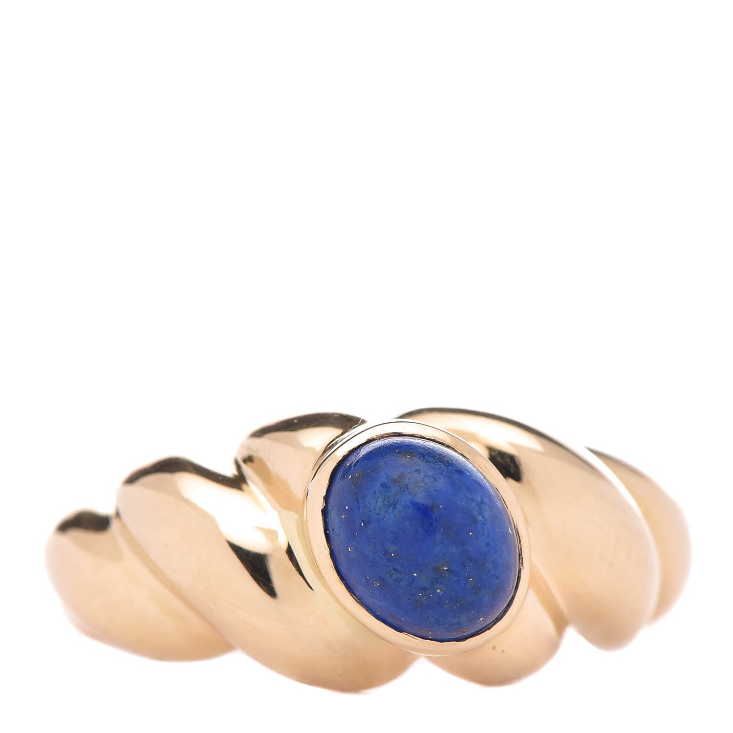 Van Cleef & Arpels 18K Yellow Gold Lapis Twisted Ring 53 6.5 1 of 5