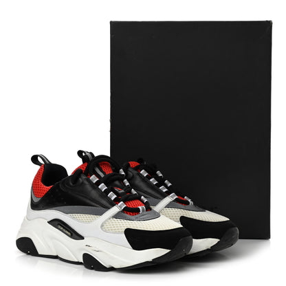 Christian Dior Technical Mesh Calfskin Mens B22 Sneakers 41 Black White Red 9 of 13