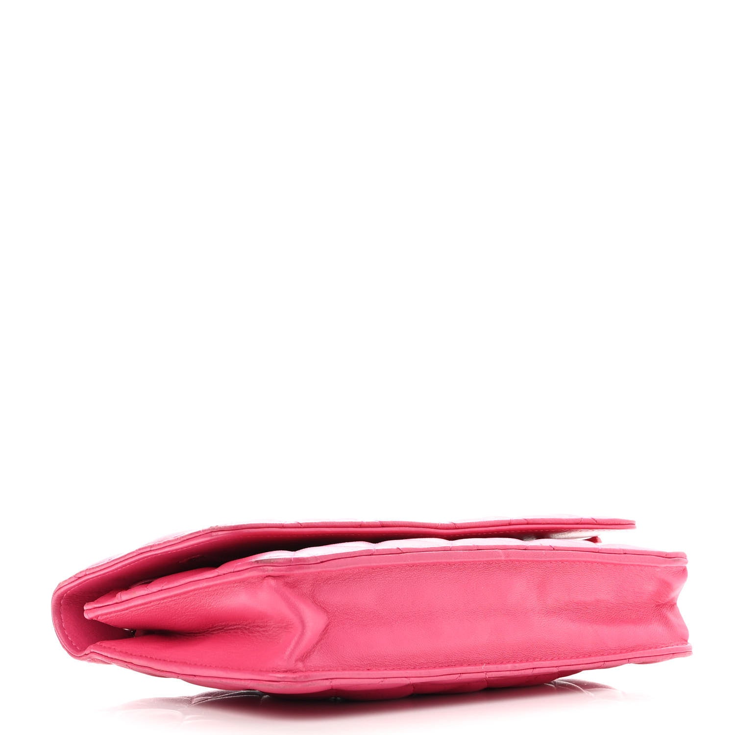 Chanel Lambskin Quilted Wallet On Chain WOC Dark Pink 4 of 21