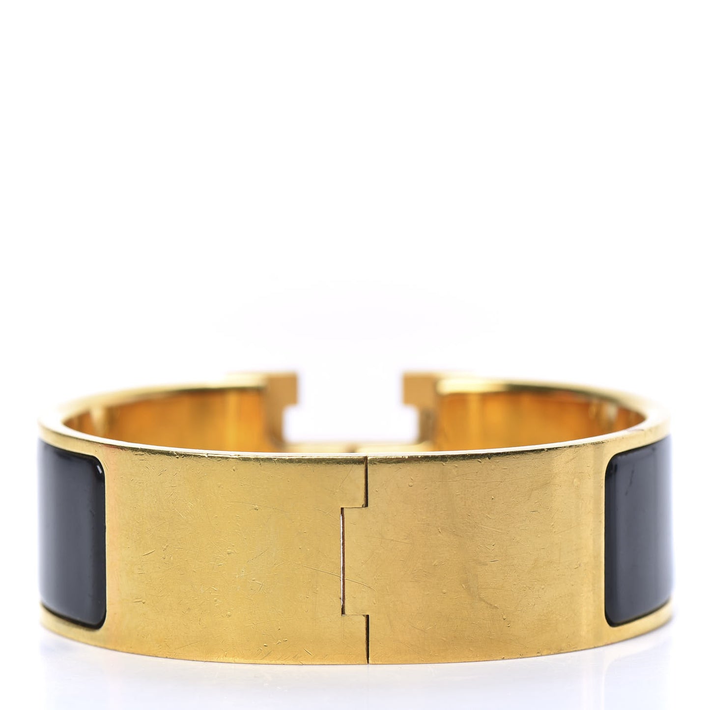 Enamel Wide Clic Clac H Bracelet GM Black
