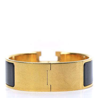 Hermes Enamel Wide Clic Clac H Bracelet GM Black 3 of 7