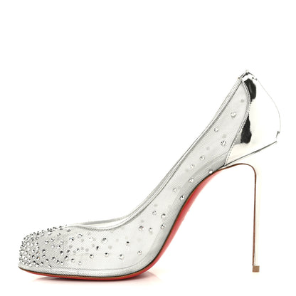 Christian Louboutin X MAISON MARGIELA Rete Glitter Specchio Bridiela Una Strass Tabi Pumps 39.5 Silver 1 of 8