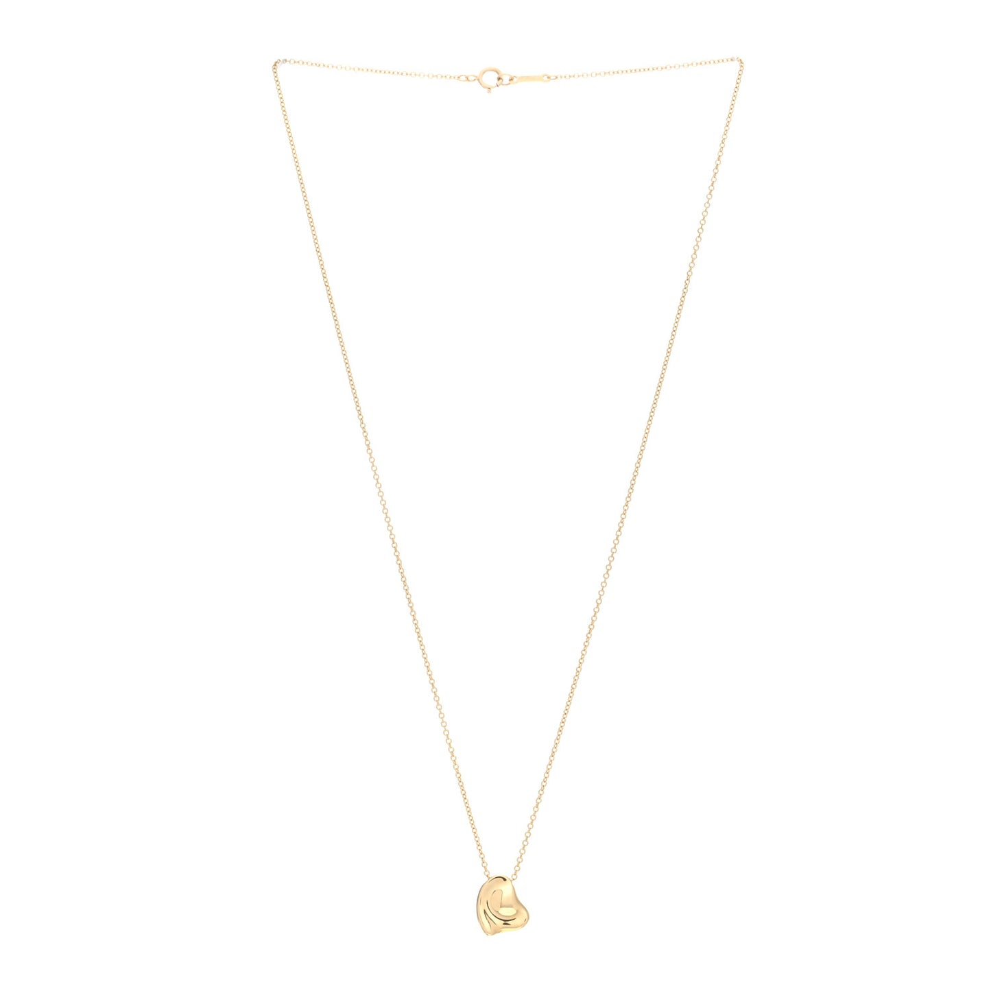 18K Yellow Gold Elsa Peretti Full Heart Pendant Necklace