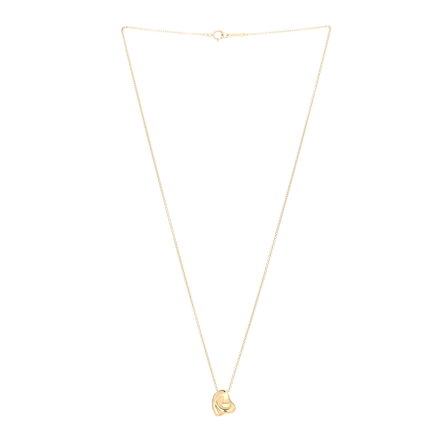 Tiffany 18K Yellow Gold Elsa Peretti Full Heart Pendant Necklace 2 of 4