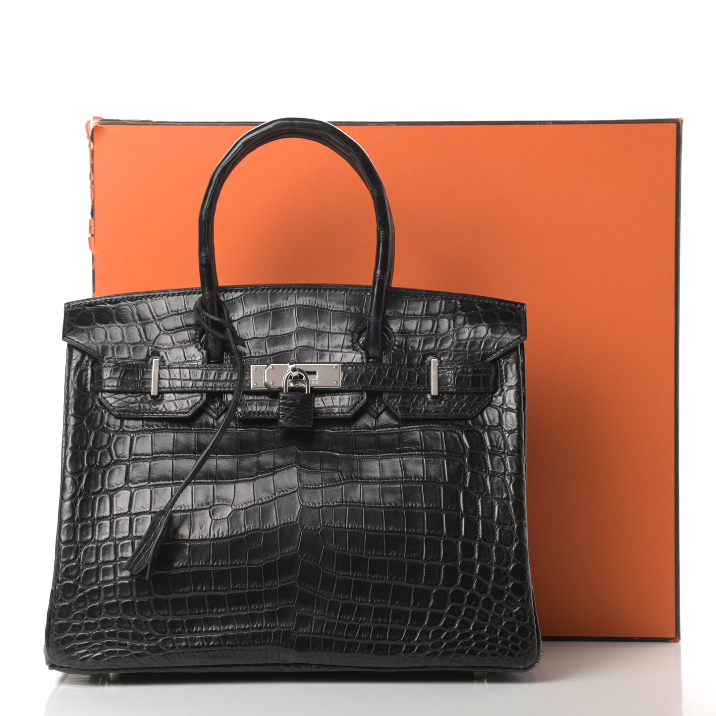 Matte Niloticus Crocodile Birkin 30 Black