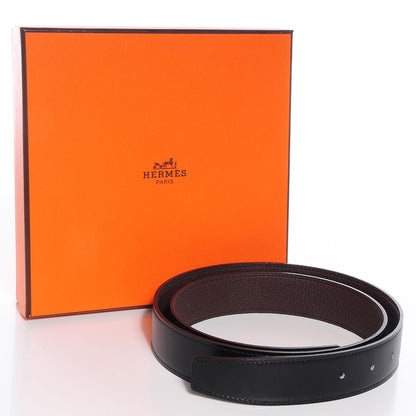 Hermes Box Togo Reversible 32mm Belt Strap 90 Noir Chocolate 5 of 5