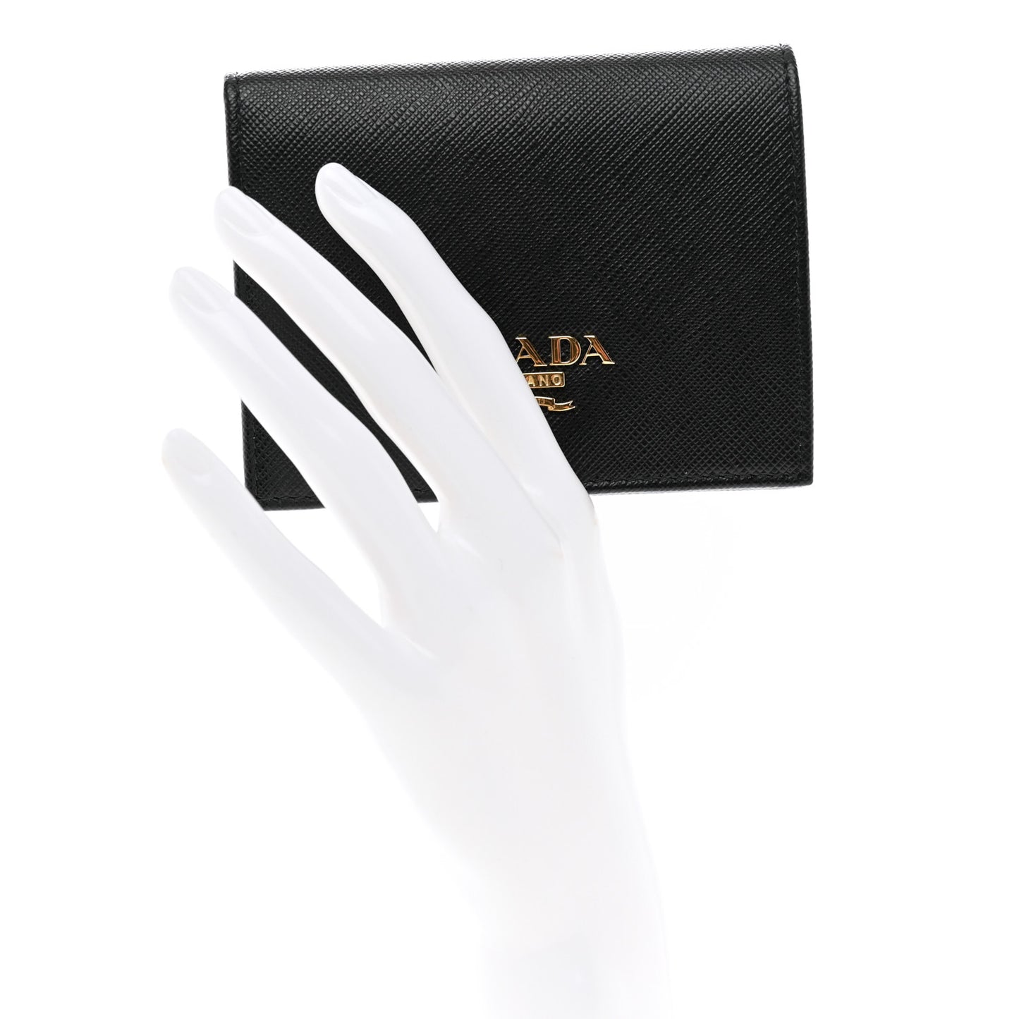 Saffiano Metal Bi-Fold Wallet Black