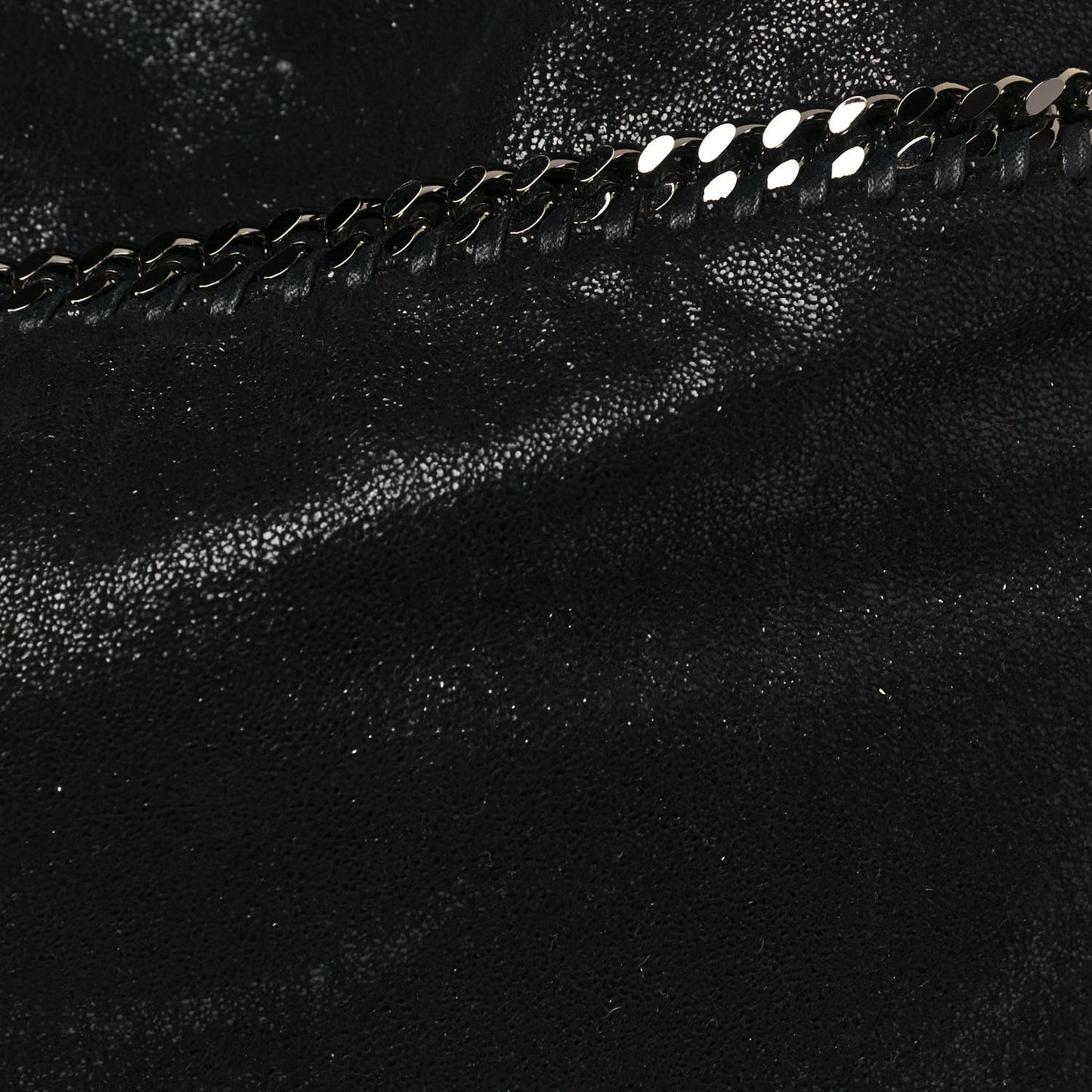 Metallic Shaggy Deer Big Falabella Tote Black