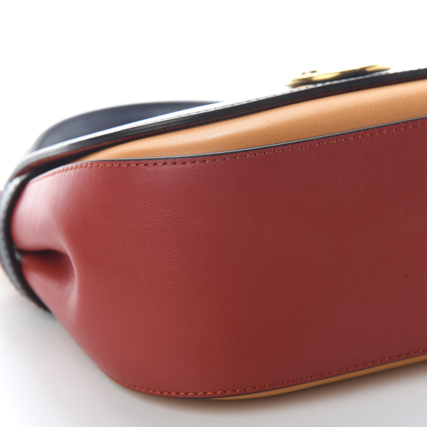 Calfskin Small Color-Block Amberley Satchel Navy