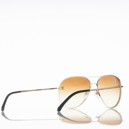 Chanel Aviator CC Sunglasses 4189-T-Q Gold 4 of 8