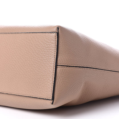 Valentino Garavani Grained Calfskin Rockstud Shoulder Tote Beige 8 of 9