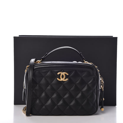 Chanel Calfskin Quilted CC Vanity Case Black 8 of 8