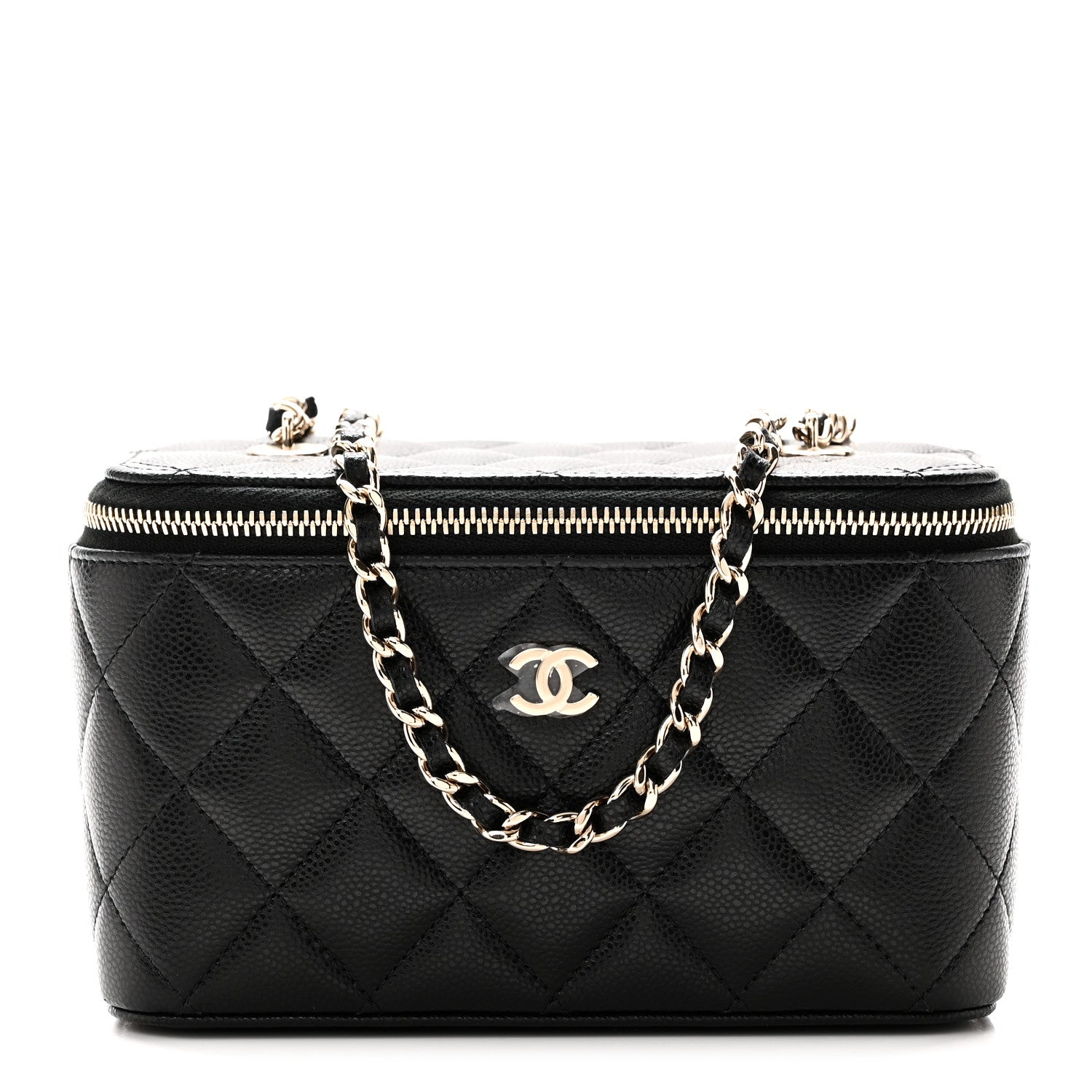 Chanel Caviar Quilted Small Vanity Case With Chain Black Black 1 of 12