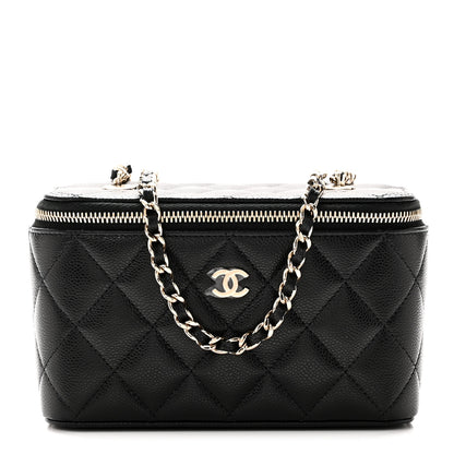 Chanel Caviar Quilted Small Vanity Case With Chain Black Black 1 of 12