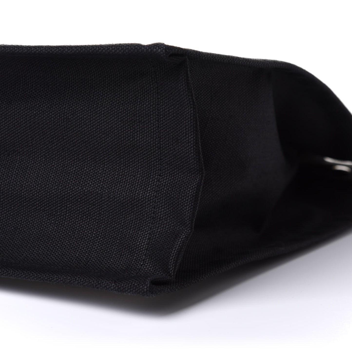 Linen Calfskin Rive Gauche North South Tote White Black