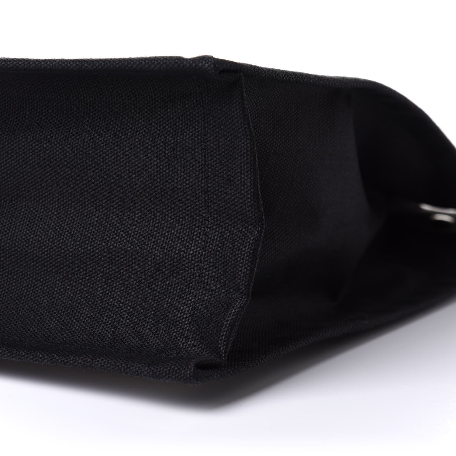 Saint Laurent Linen Calfskin Rive Gauche North South Tote White Black 13 of 13
