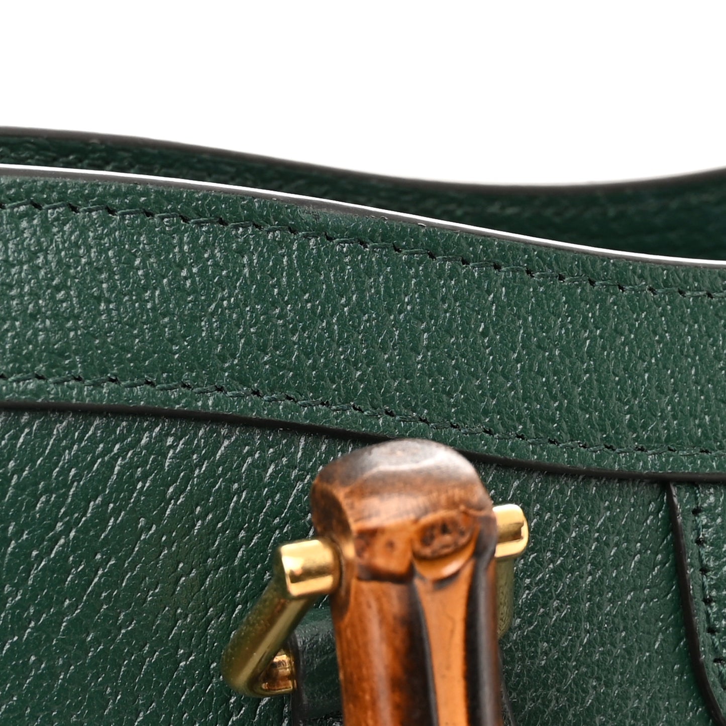 Textured Dollar Calfskin Web Small Diana Tote Bag Green